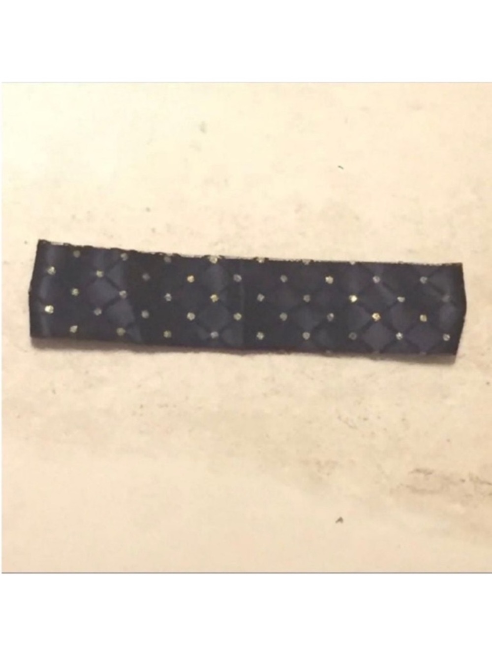 J. Crew Quilted Black navy gold headband